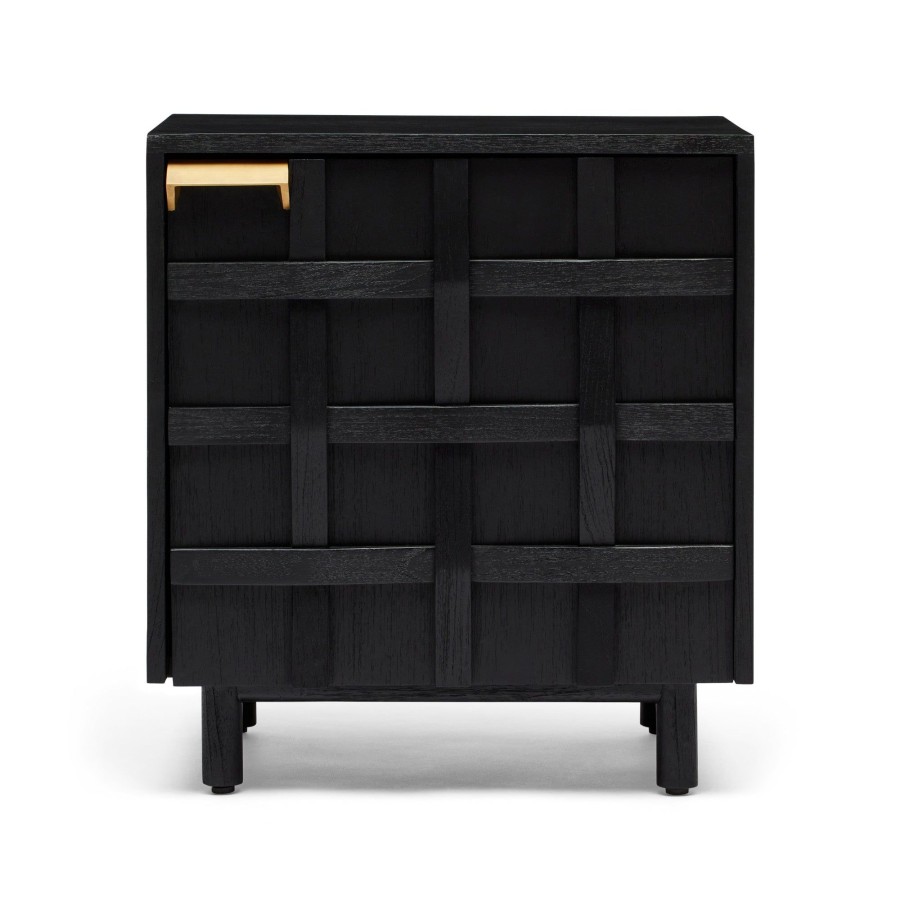 Furniture Horgans Bedsides | Ares Bedside Black Left Side Handle