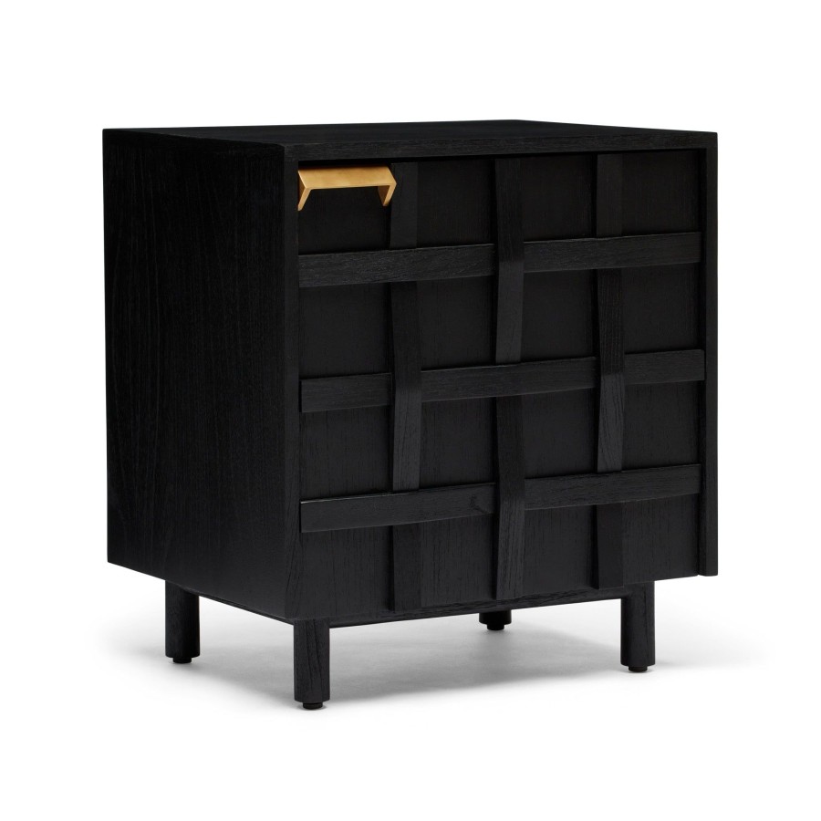 Furniture Horgans Bedsides | Ares Bedside Black Left Side Handle