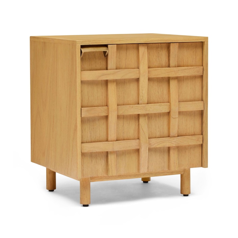 Furniture Horgans Bedsides | Ares Bedside Natural Left Side Handle