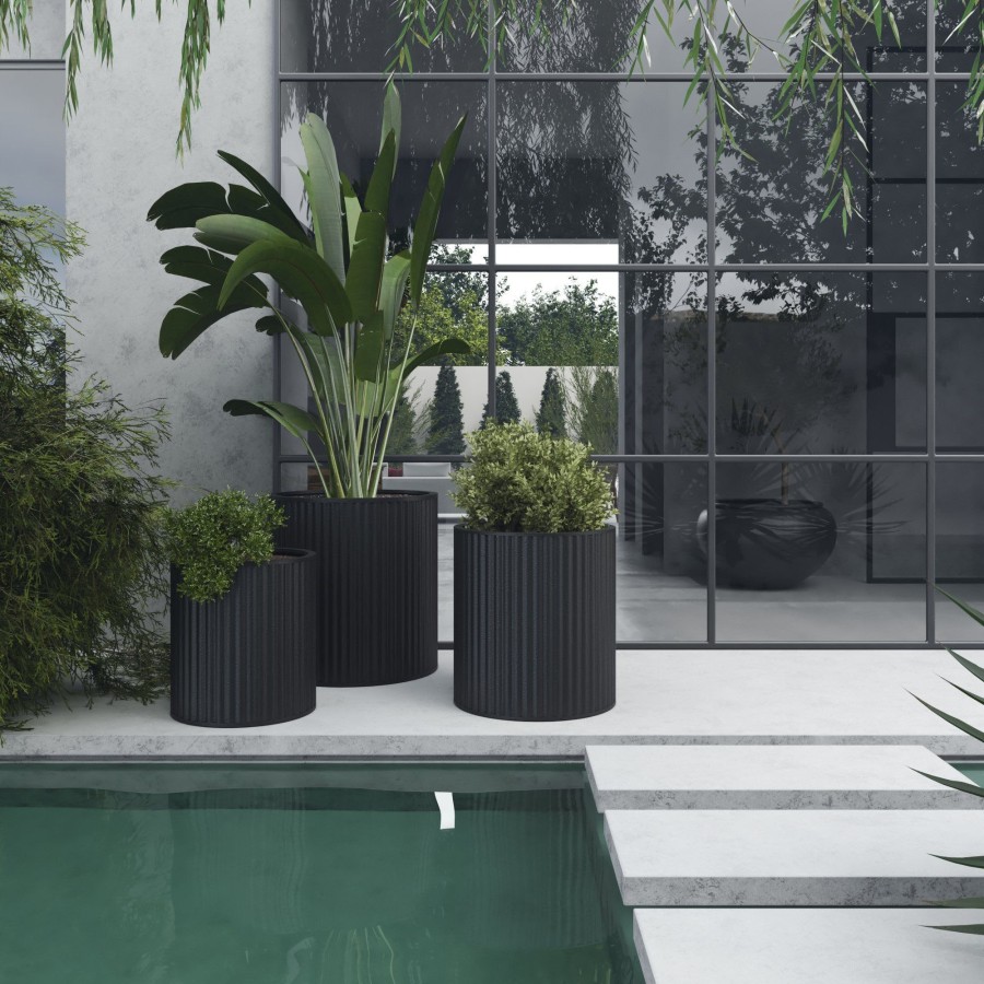 Furniture Horgans Outdoor Pots & Planters | Cayman Planter Large Black