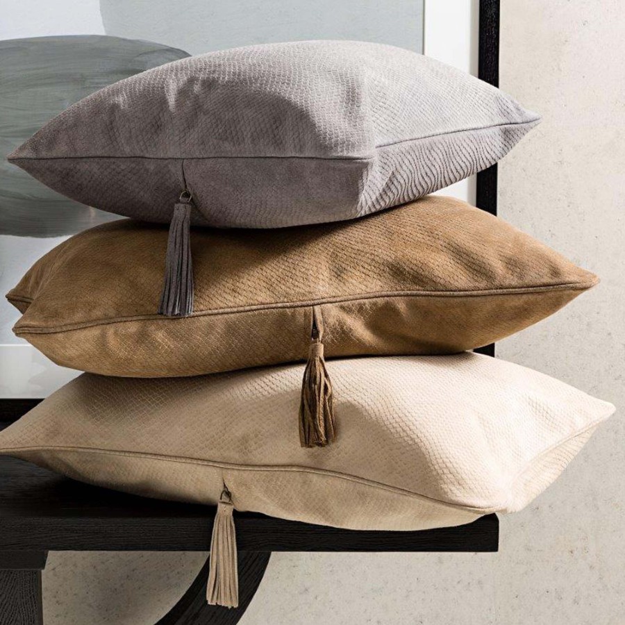 Homewares Horgans Cushions & Throws | Pelle Leather Cushion Light Grey 48X48