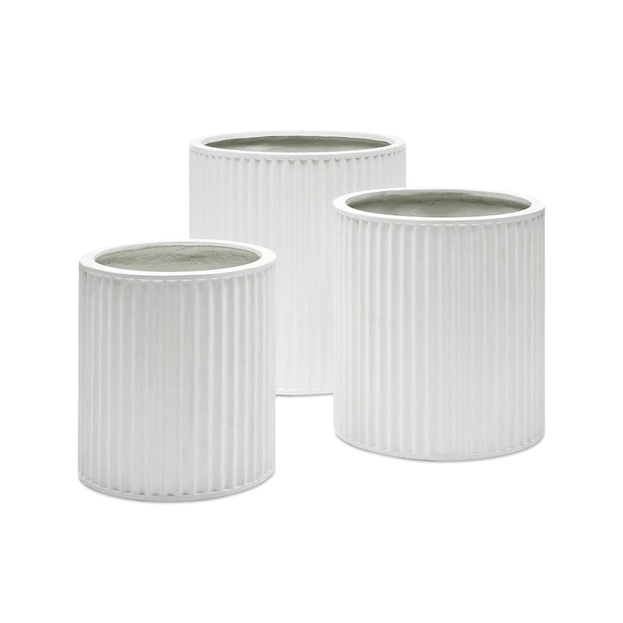 Furniture Horgans Outdoor Pots & Planters | Cayman Planter Set Trio White