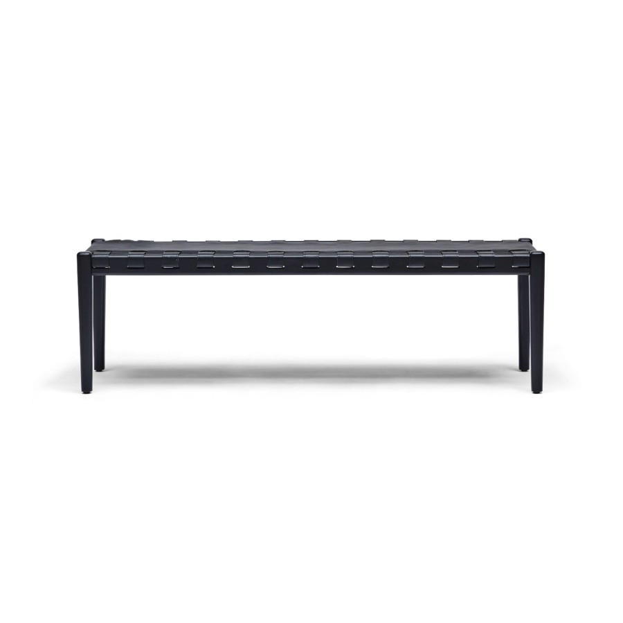 Furniture Horgans Ottomans | Laurent Leather Bench Black