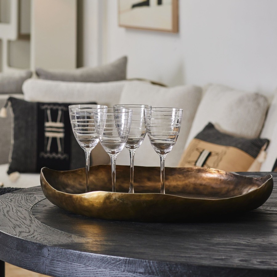 Homewares Horgans Tableware | Abella Etched White Wine Glass Set 4