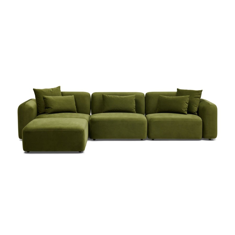 Furniture Horgans Sofas | Pascal Modular Sofa Olive 3 Seat Left Chaise