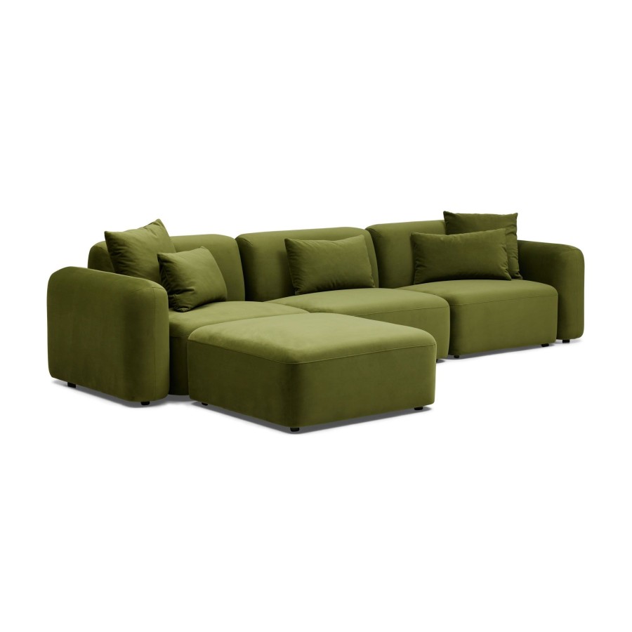 Furniture Horgans Sofas | Pascal Modular Sofa Olive 3 Seat Left Chaise