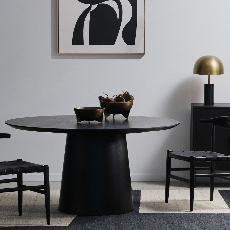 Furniture Horgans Dining Tables | Pippa Round Dining Table Black Small