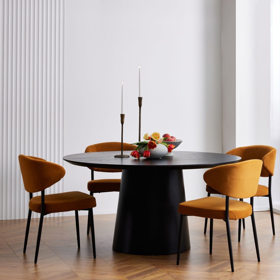 Furniture Horgans Dining Tables | Pippa Round Dining Table Black Large