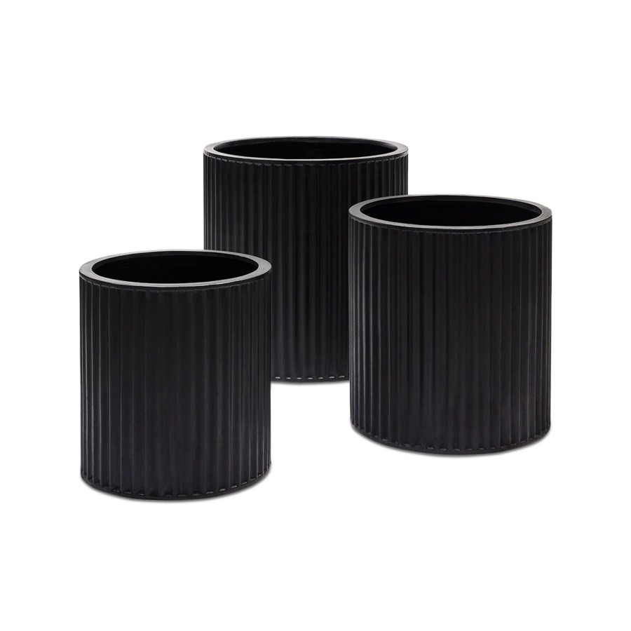 Furniture Horgans Outdoor Pots & Planters | Cayman Planter Set Trio Black