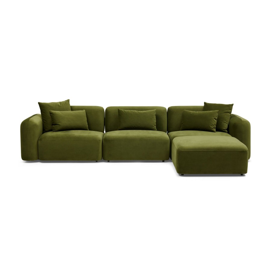 Furniture Horgans Sofas | Pascal Modular Sofa Olive 3 Seat Right Chaise