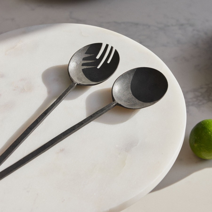 Homewares Horgans Tableware | Beesh Iron Salad Servers Black